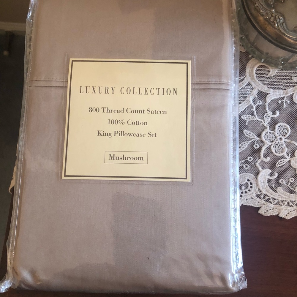 Luxury collection King pillowcases set mushroom, color